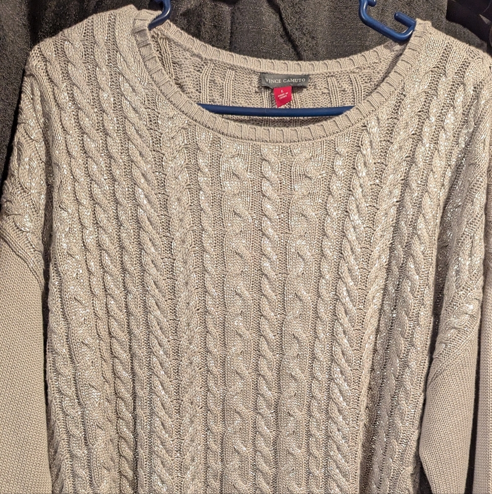 Vince Camuto Cream Cable Knit Sweater